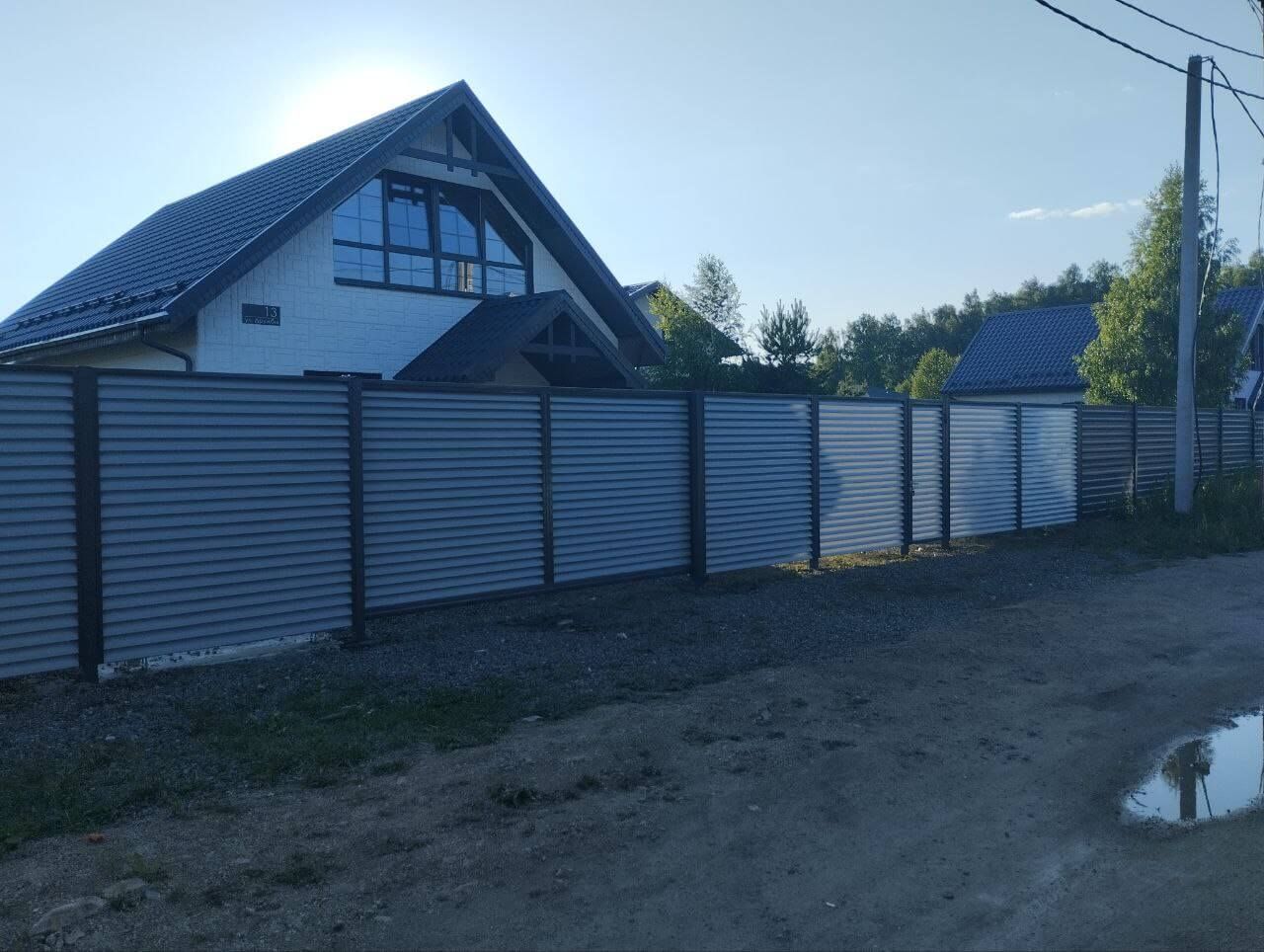 Забор из ламелей еврожалюзи 20м RAL7004 Серый фото 3 в Старой Руссе